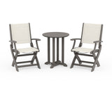 Coastal Folding 3-Piece Round Bistro Dining Set