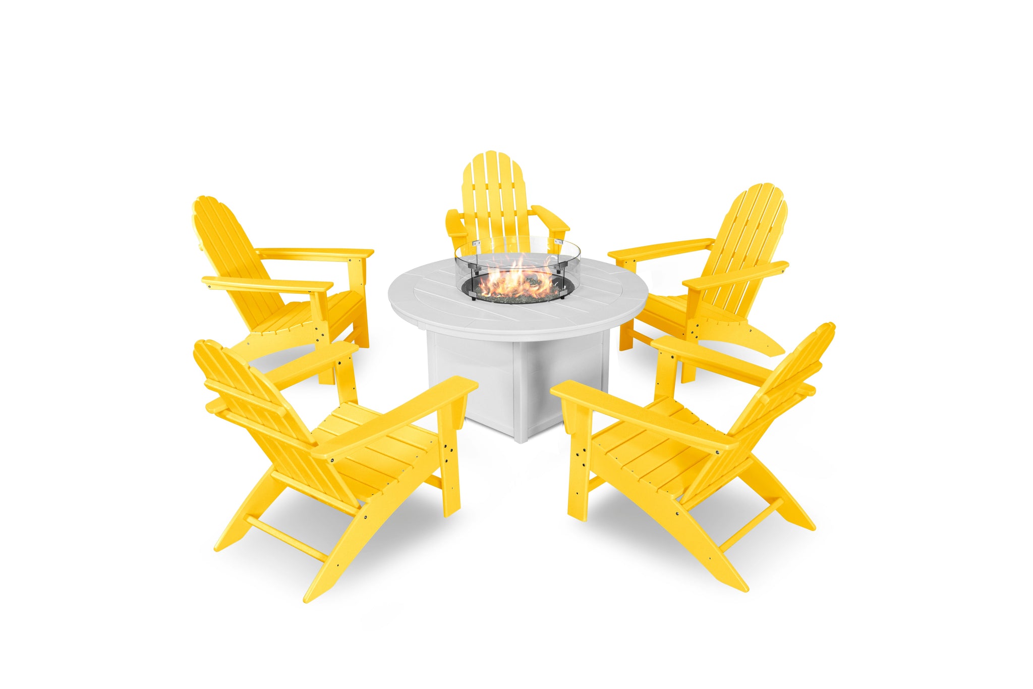 Vineyard Adirondack 6-Piece Chat Set with Fire Pit Table