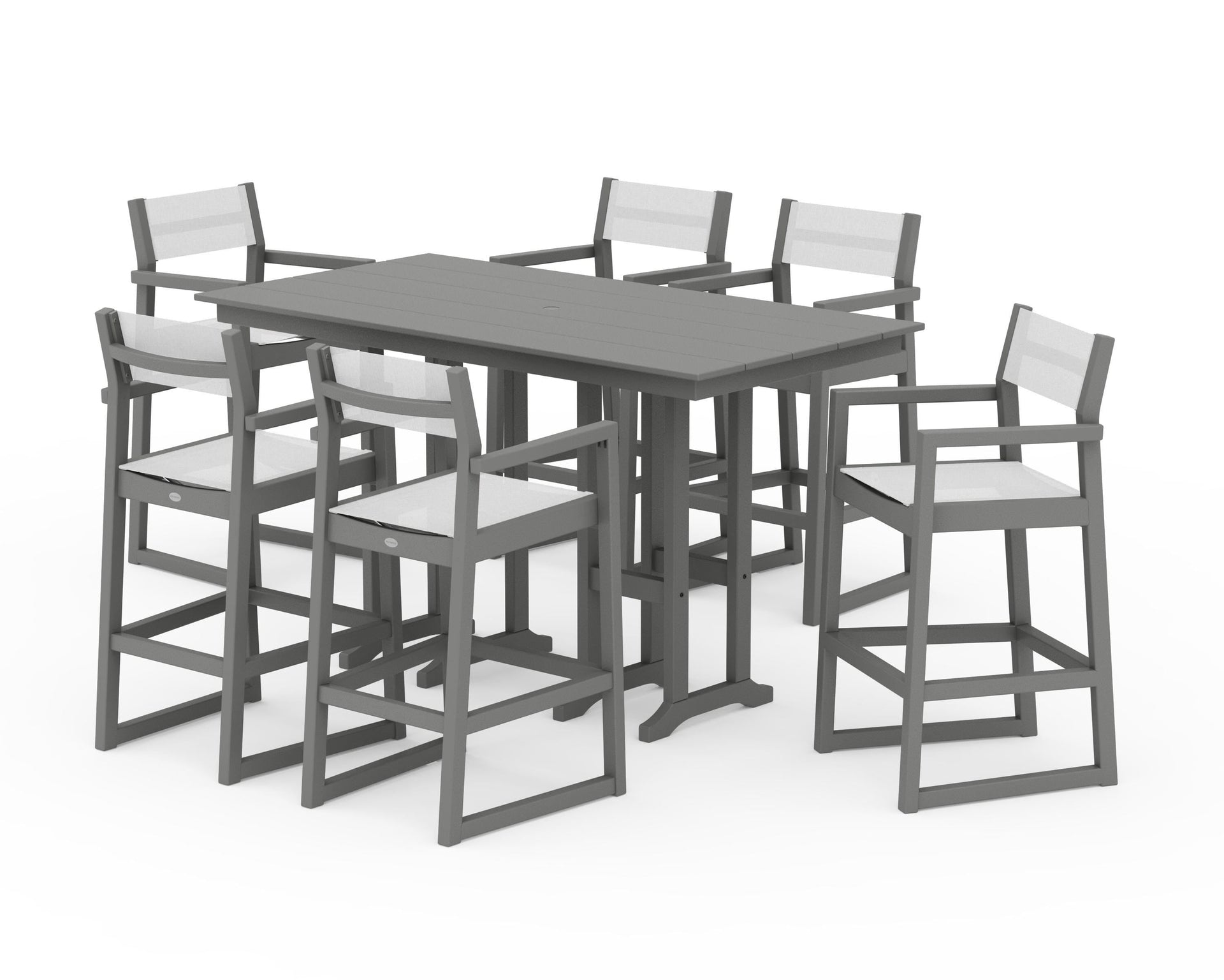EDGE Sling Arm Chair 7-Piece Farmhouse Bar Set