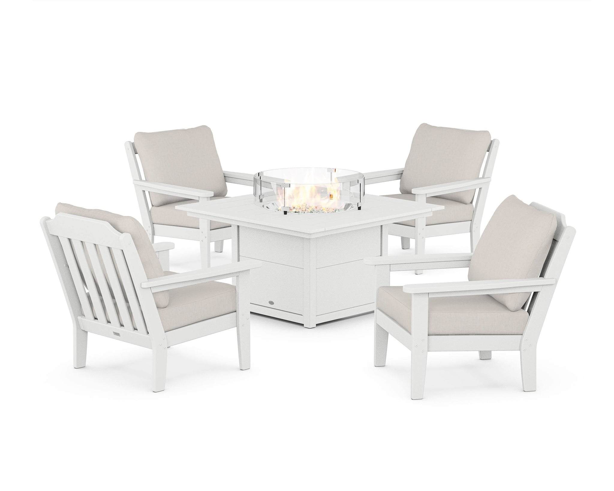 Cottage 5-Piece Deep Seating Set with Fire Pit Table