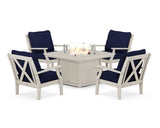 Braxton 5-Piece Deep Seating Conversation Set with Fire Pit Table