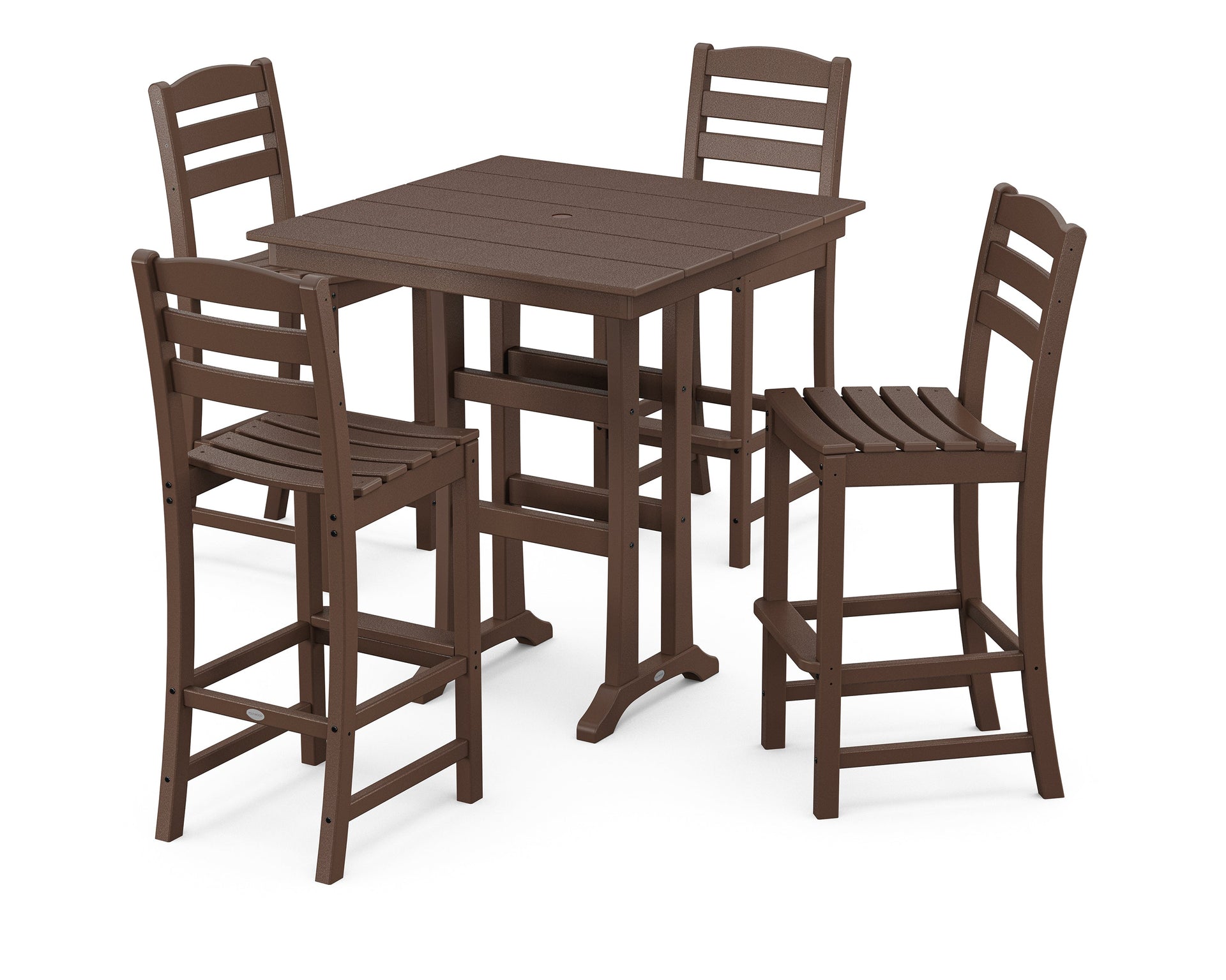 La Casa Café 5-Piece Farmhouse Trestle Bar Set