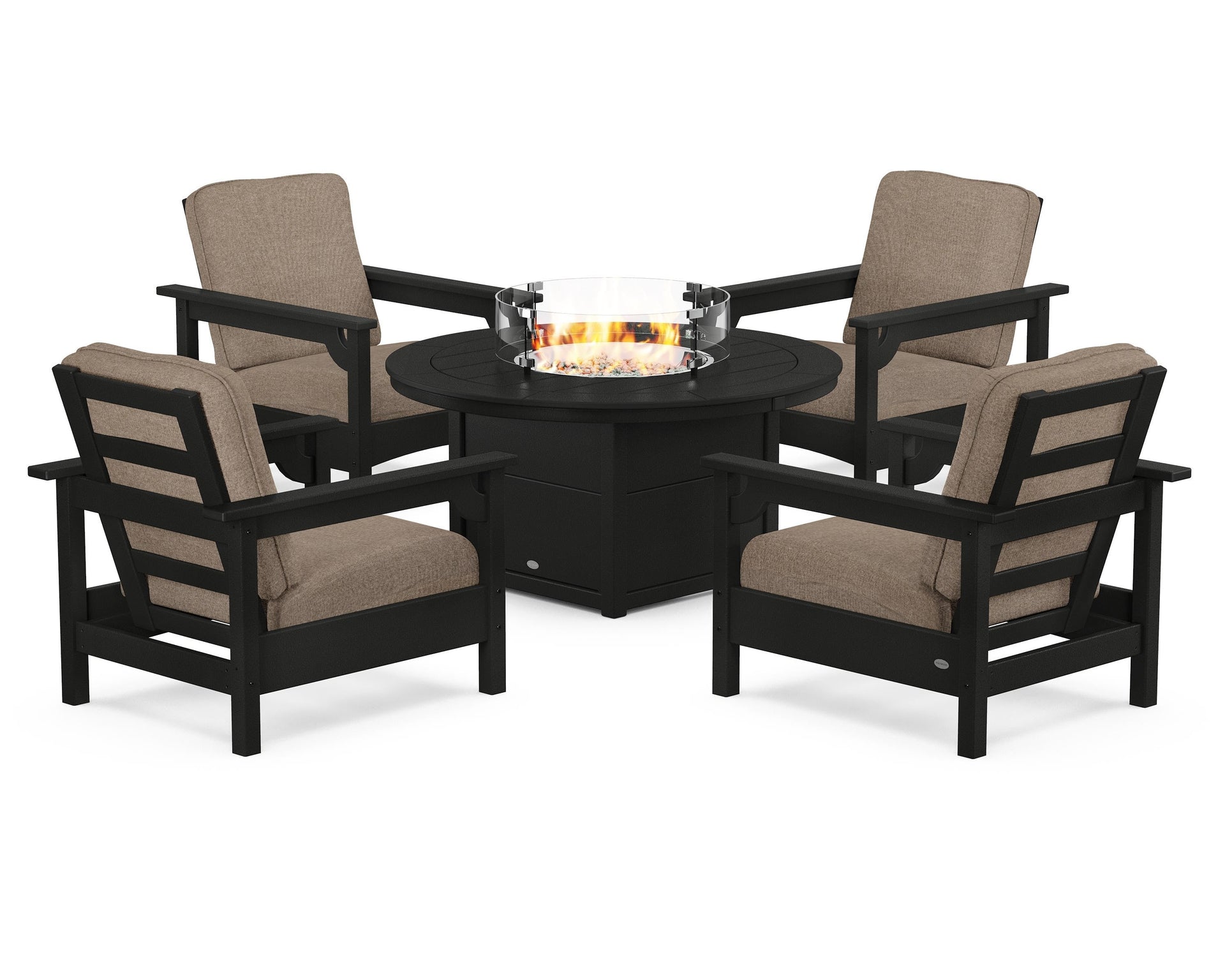 Club 5-Piece Conversation Set with Fire Pit Table