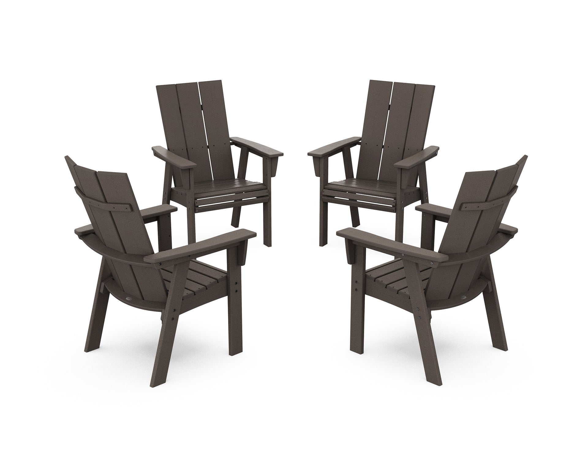 Modern 4-Piece Curveback Upright Adirondack Conversation Set