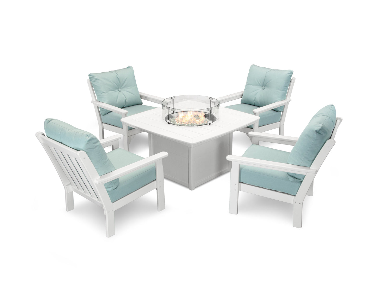 Vineyard 5-Piece Conversation Set with Fire Pit Table