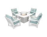 Vineyard 5-Piece Conversation Set with Fire Pit Table