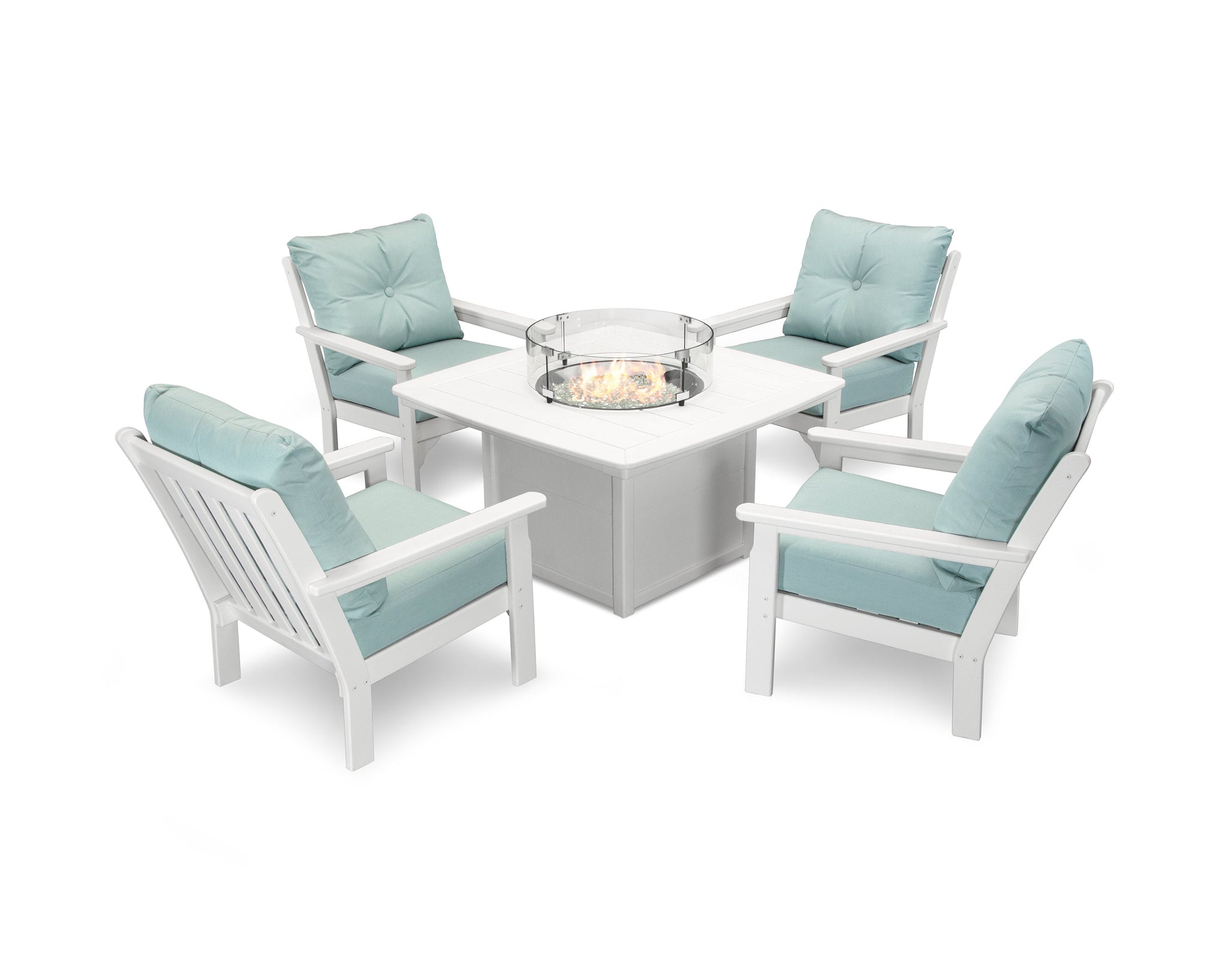 Vineyard 5-Piece Conversation Set with Fire Pit Table