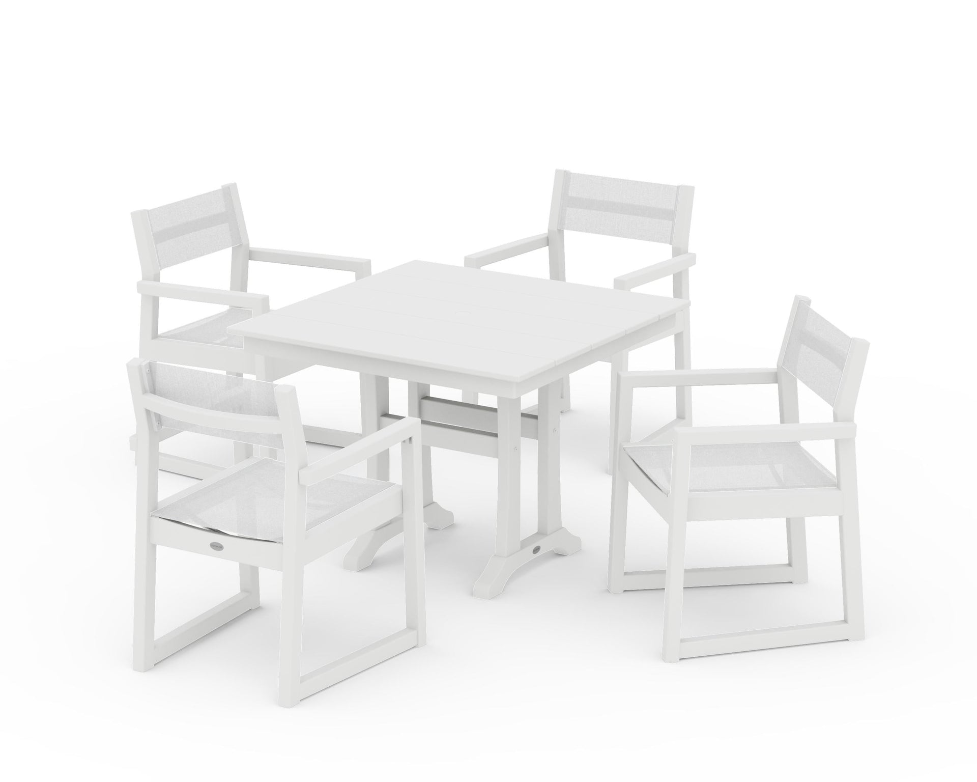 EDGE Sling 5-Piece Farmhouse Dining Set with Trestle Legs