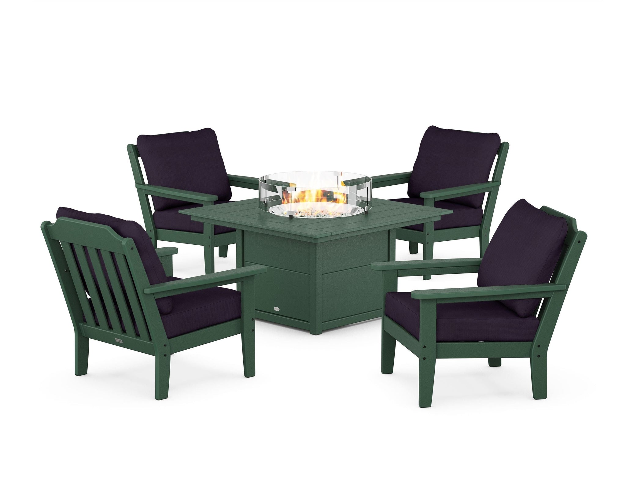 Cottage 5-Piece Deep Seating Set with Fire Pit Table