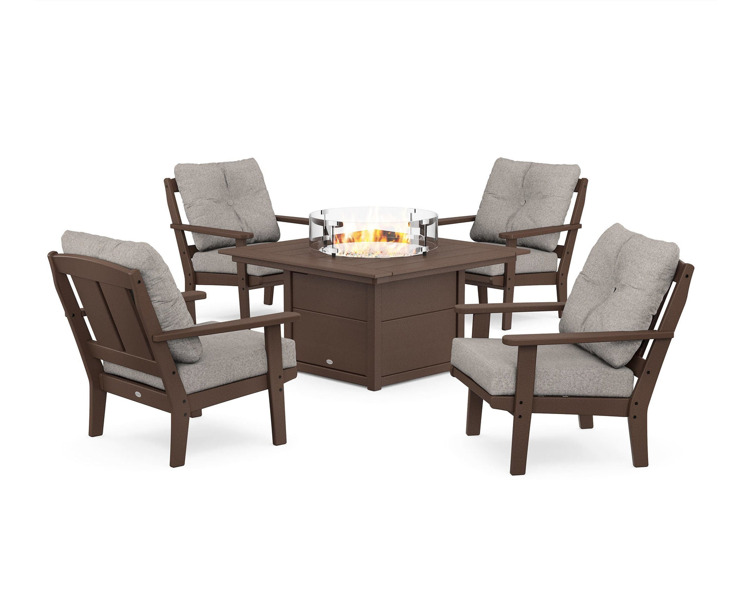 Mission 5-Piece Deep Seating Set with Fire Pit Table