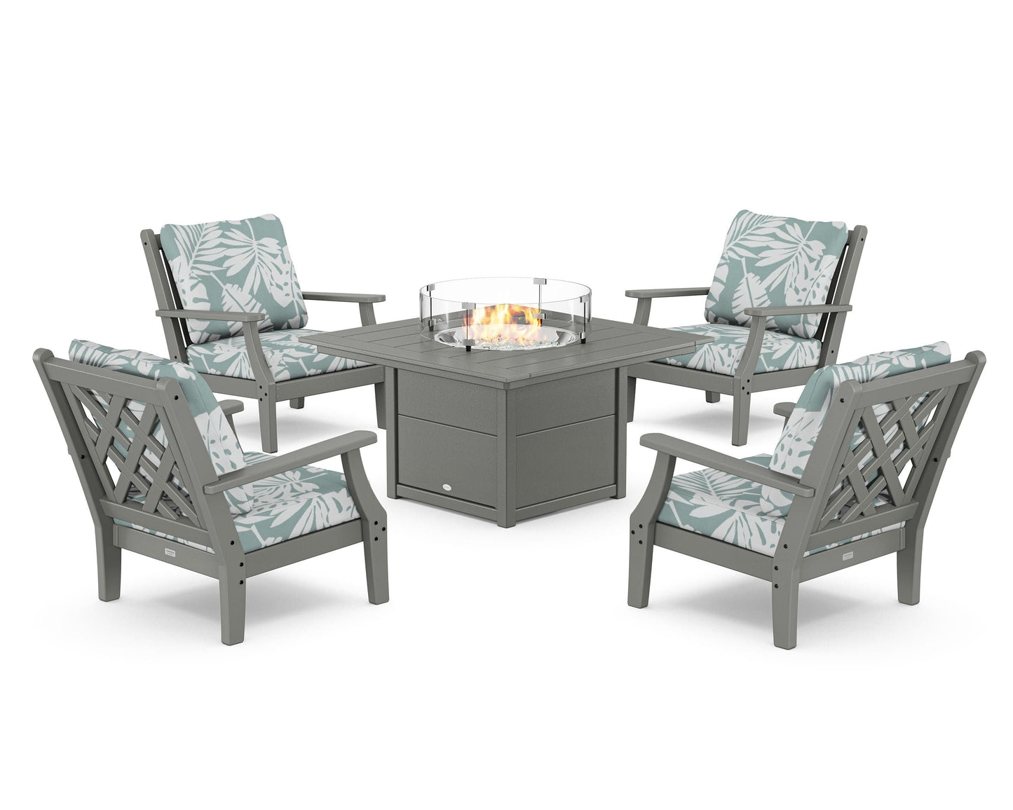 Wovendale 5-Piece Deep Seating Set with Fire Pit Table