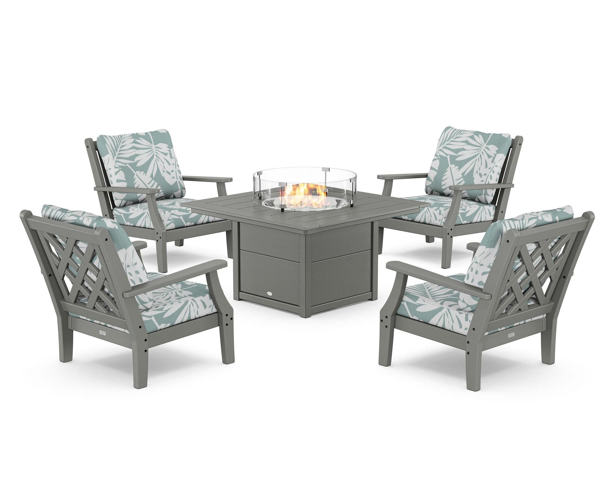 Wovendale 5-Piece Deep Seating Set with Fire Pit Table