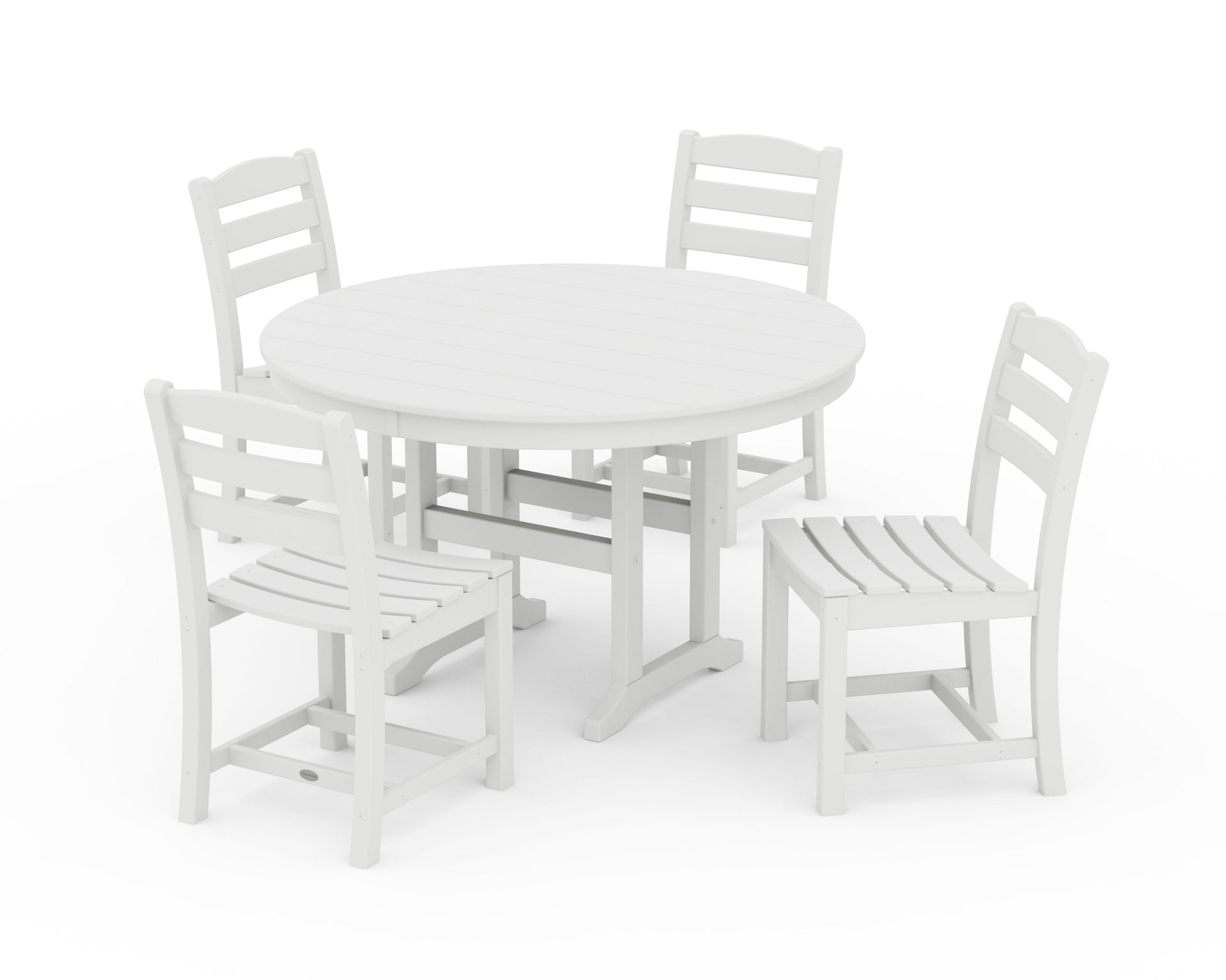 La Casa Café Side Chair 5-Piece Round Farmhouse Dining Set