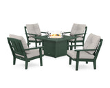 Mission 5-Piece Deep Seating Set with Fire Pit Table