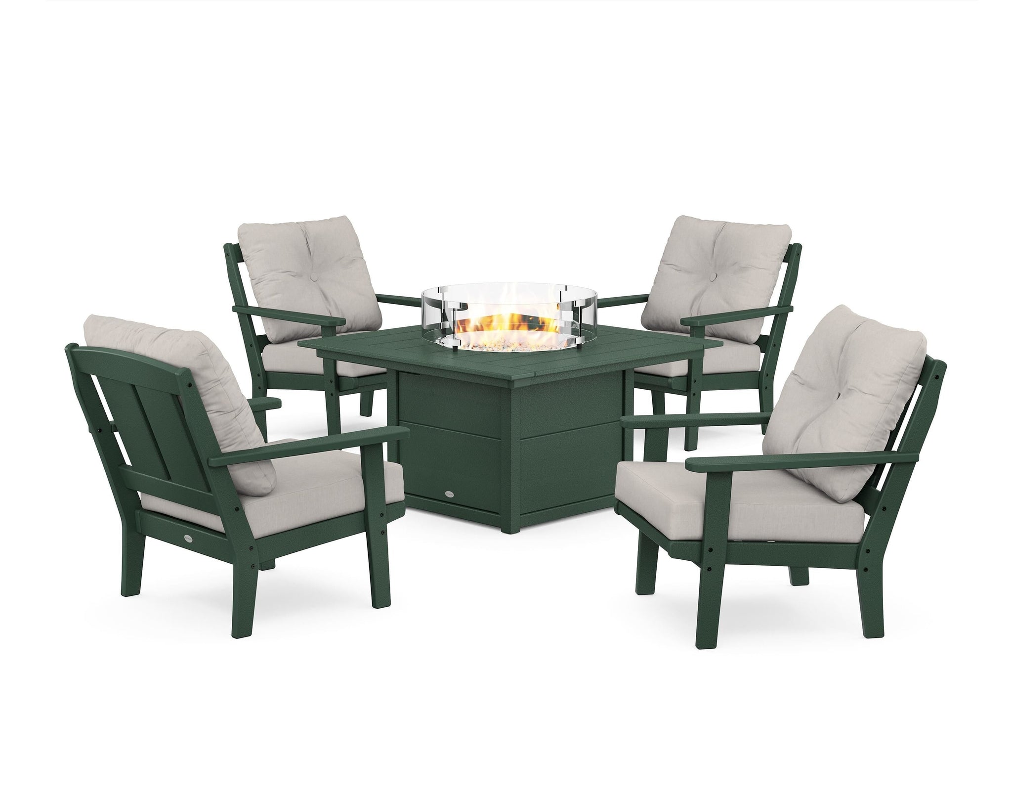 Mission 5-Piece Deep Seating Set with Fire Pit Table