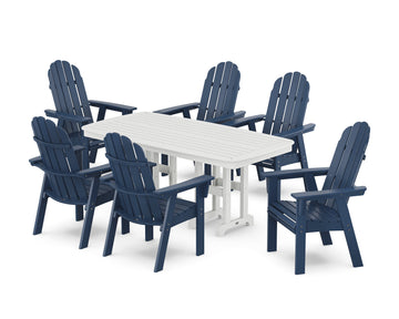 Vineyard Curveback Adirondack Chair 7-Piece Dining Set