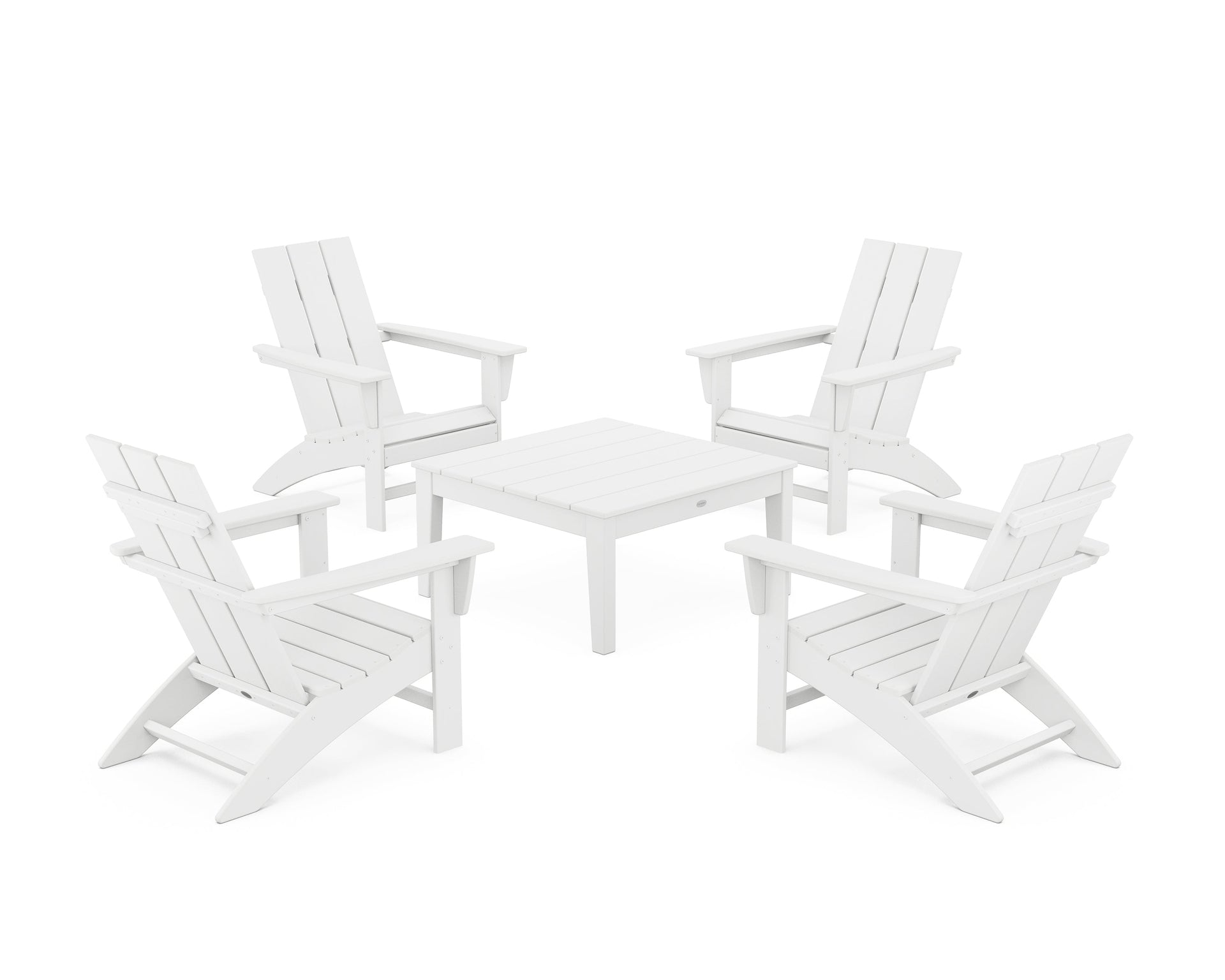 5-Piece Modern Adirondack Chair Conversation Set with 36" Conversation Table