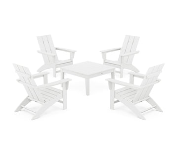 5-Piece Modern Adirondack Chair Conversation Set with 36" Conversation Table