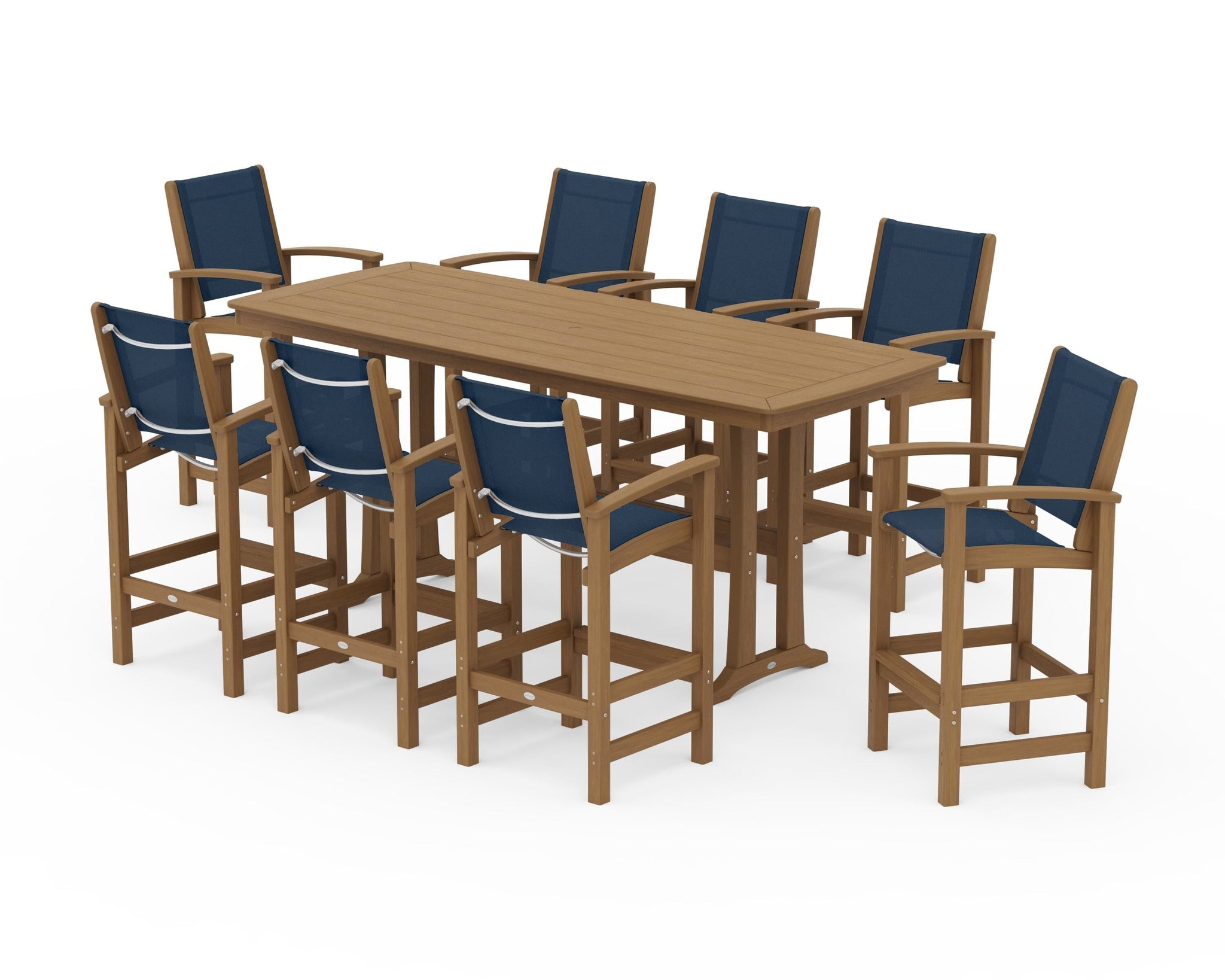 Coastal 9-Piece Bar Set with Trestle Legs