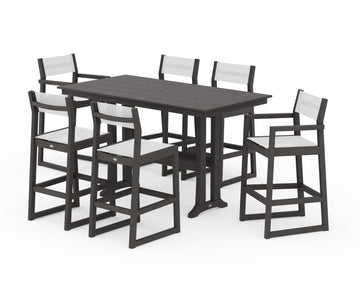 EDGE Sling 7-Piece Farmhouse Bar Set with Trestle Legs