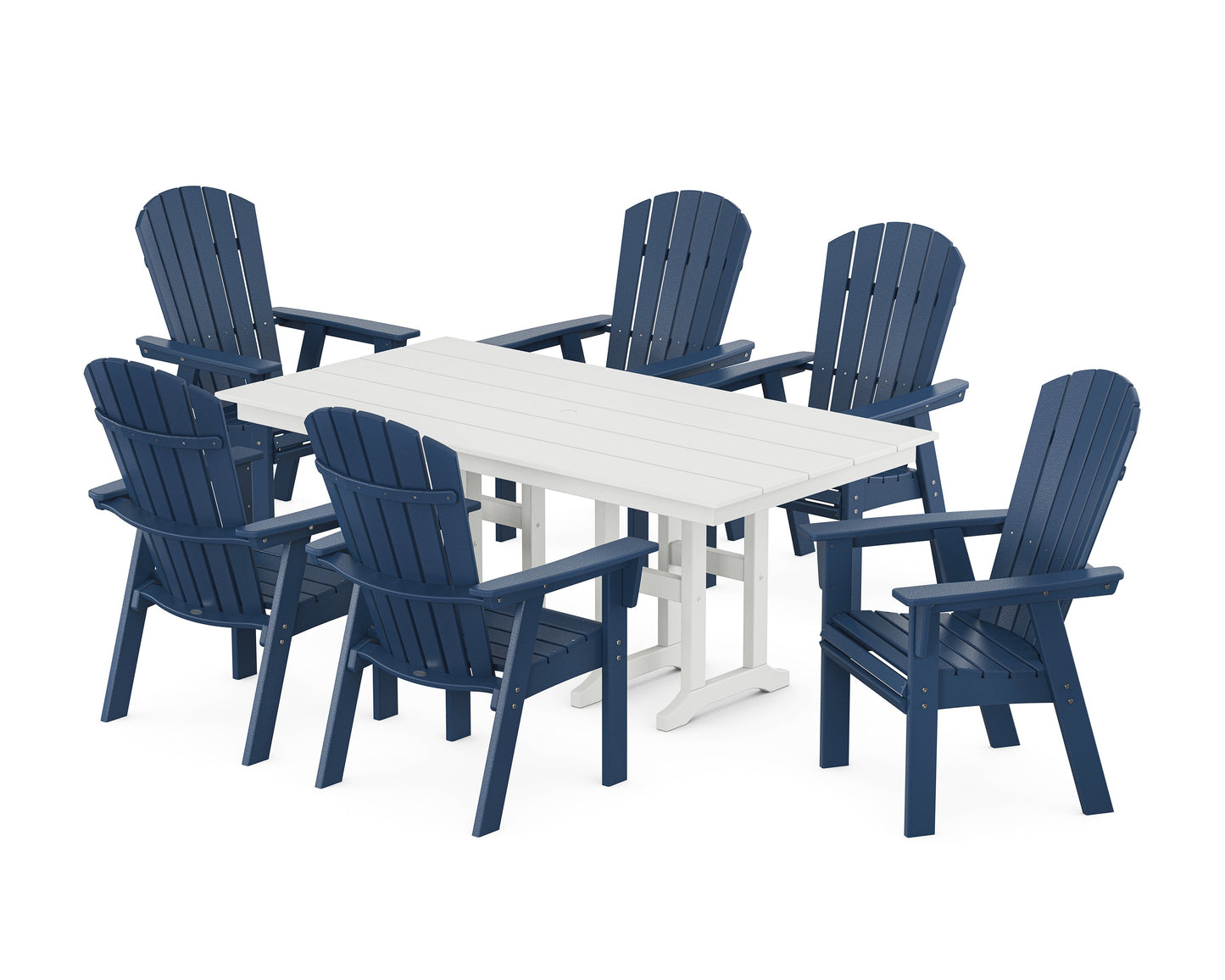 Nautical Curveback Adirondack 7-Piece Farmhouse Dining Set