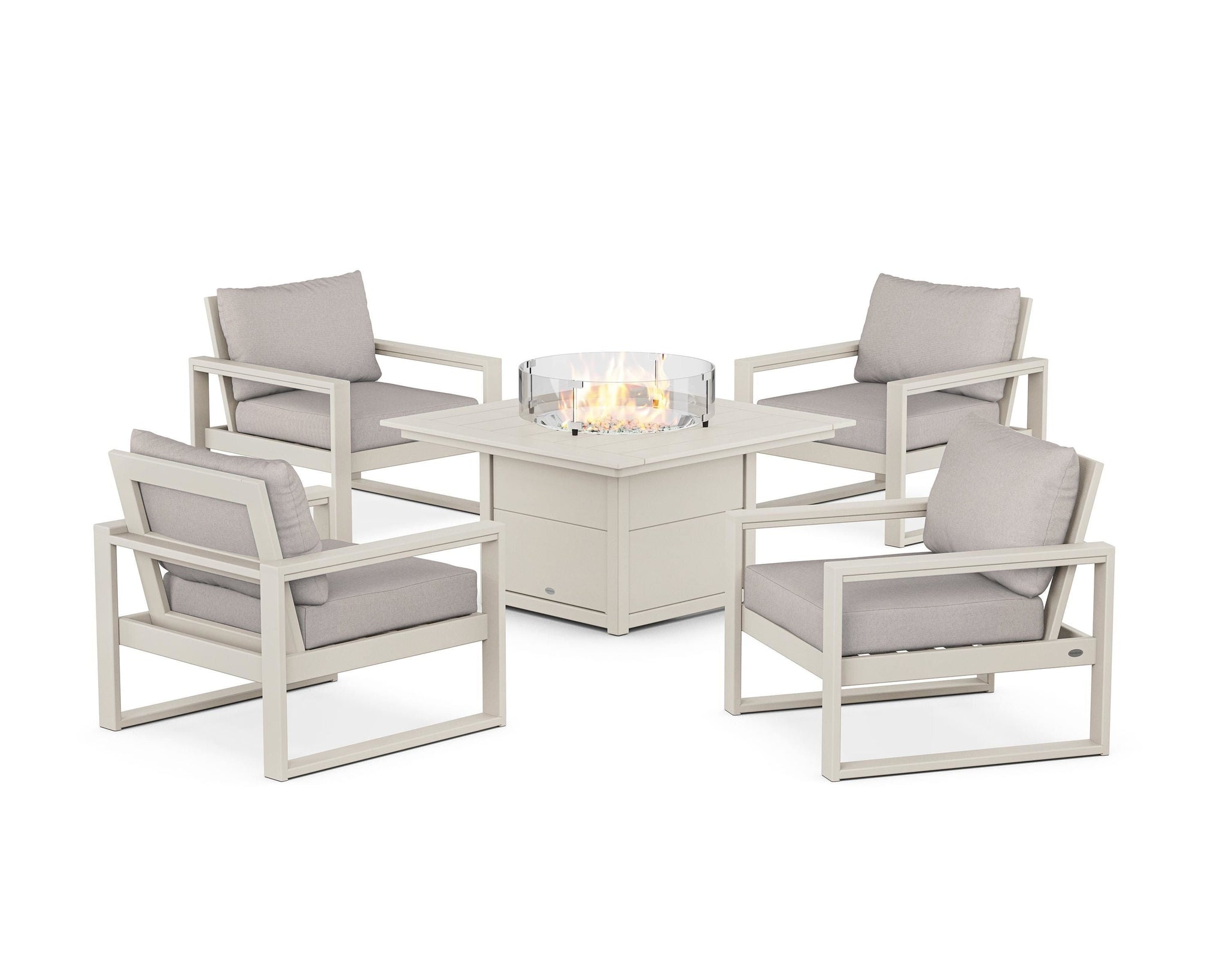 EDGE Sectional 5-Piece Deep Seating Set with Fire Pit Table
