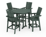 Modern Curveback Adirondack 5-Piece Nautical Trestle Bar Set