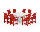 Modern Adirondack 9-Piece Farmhouse Trestle Dining Set