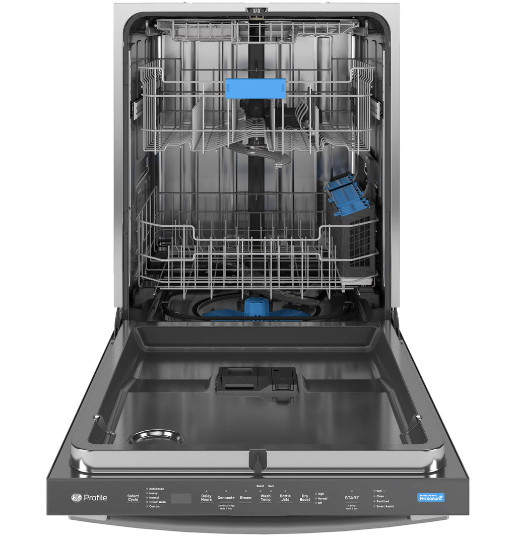 GE Profile™ ENERGY STAR® Fingerprint Resistant Top Control Stainless Interior Dishwasher with Microban™ Antimicrobial Technology