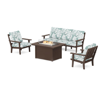 Oxford Deep Seating Fire Pit Table Set