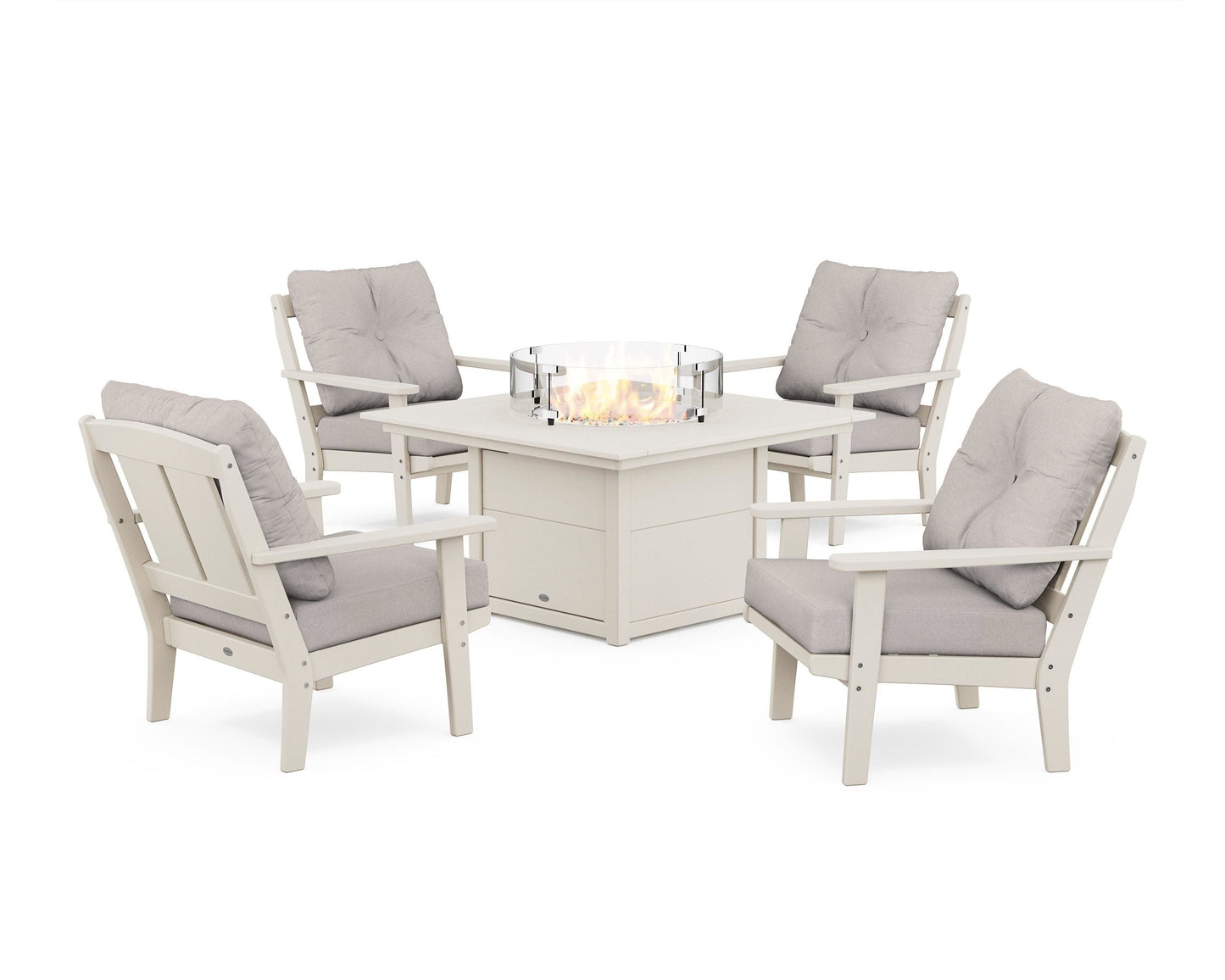 Mission 5-Piece Deep Seating Set with Fire Pit Table