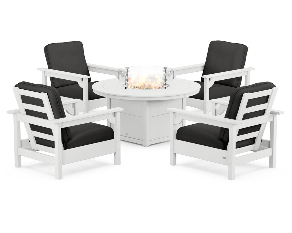 Club 5-Piece Conversation Set with Fire Pit Table