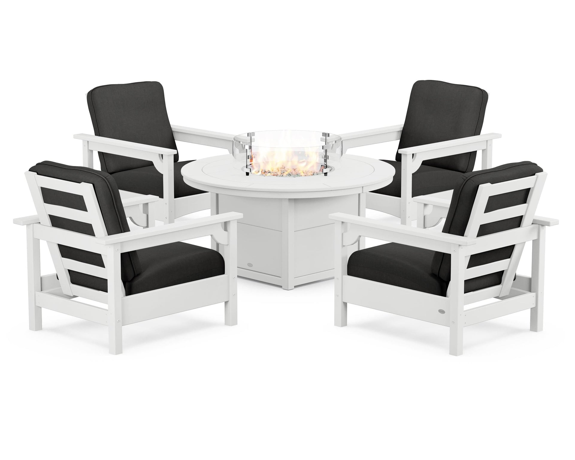 Club 5-Piece Conversation Set with Fire Pit Table