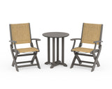 Coastal Folding 3-Piece Round Bistro Dining Set