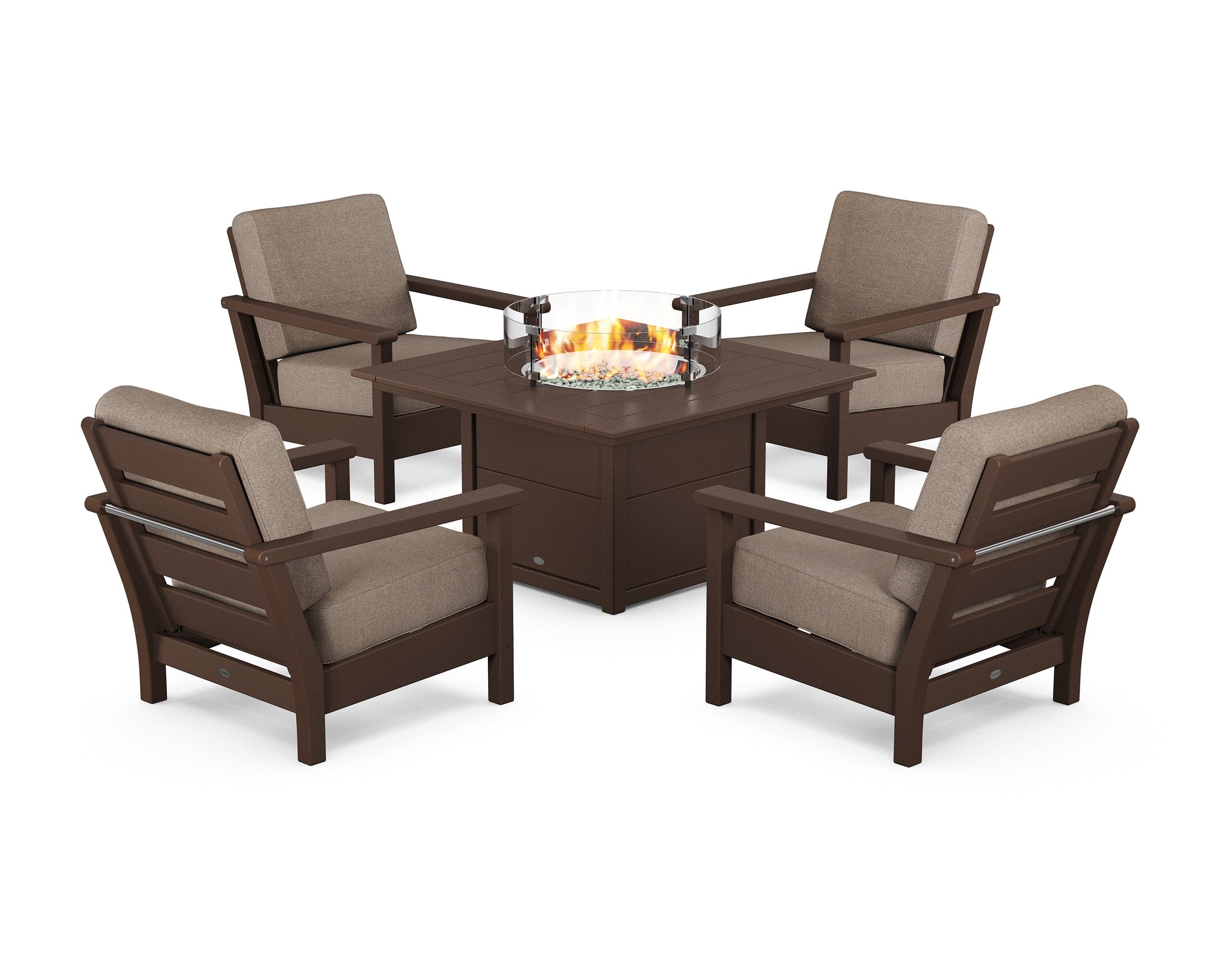 Harbour 5-Piece Conversation Set with Fire Pit Table