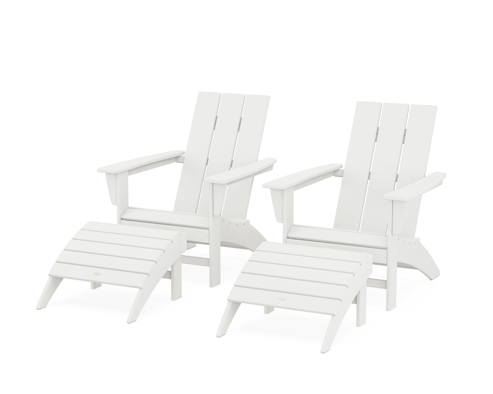 Modern Adirondack Chair 4-Piece Set with Ottomans