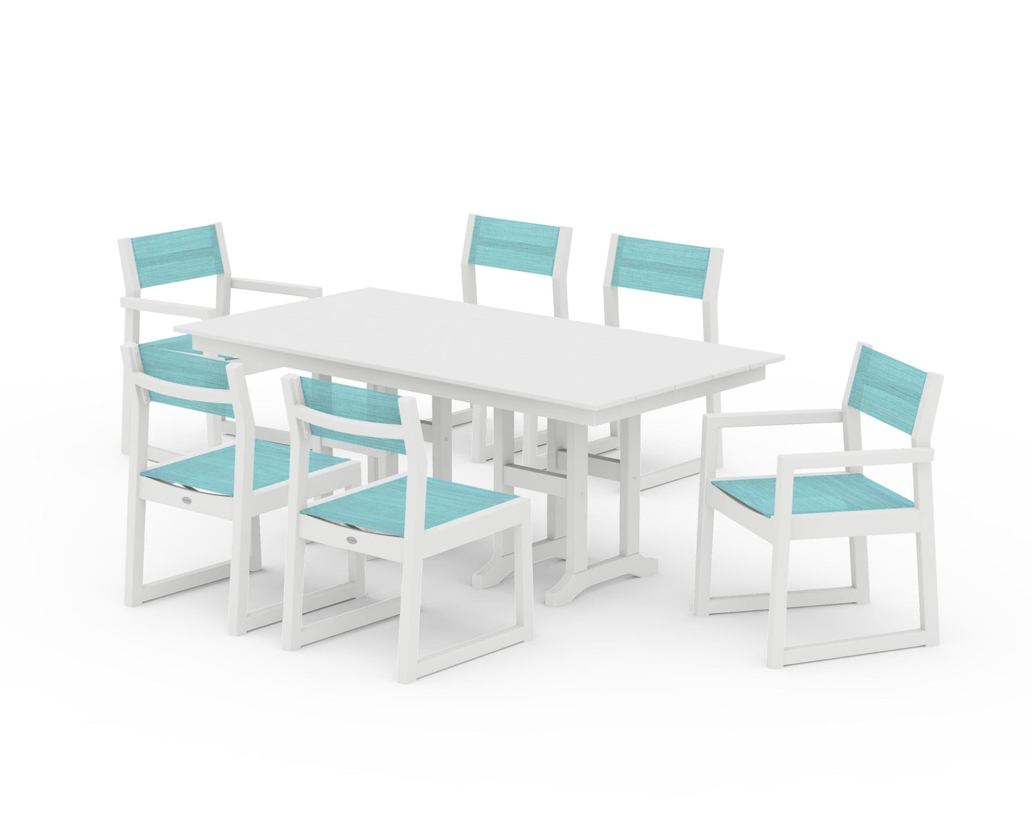 EDGE Sling 7-Piece Farmhouse Dining Set