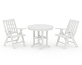 Vineyard Folding Chair 3-Piece Round Dining Set
