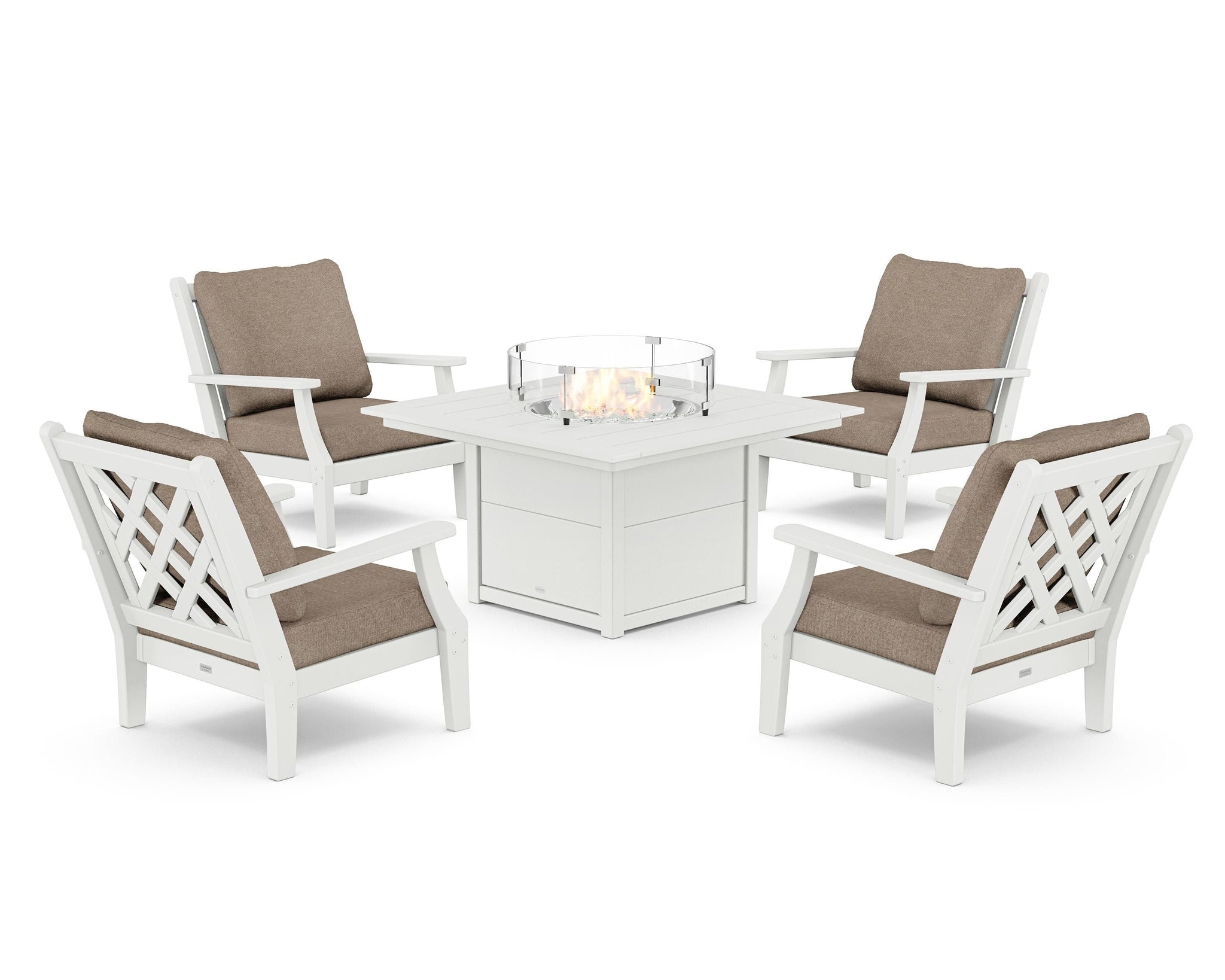 Wovendale 5-Piece Deep Seating Set with Fire Pit Table