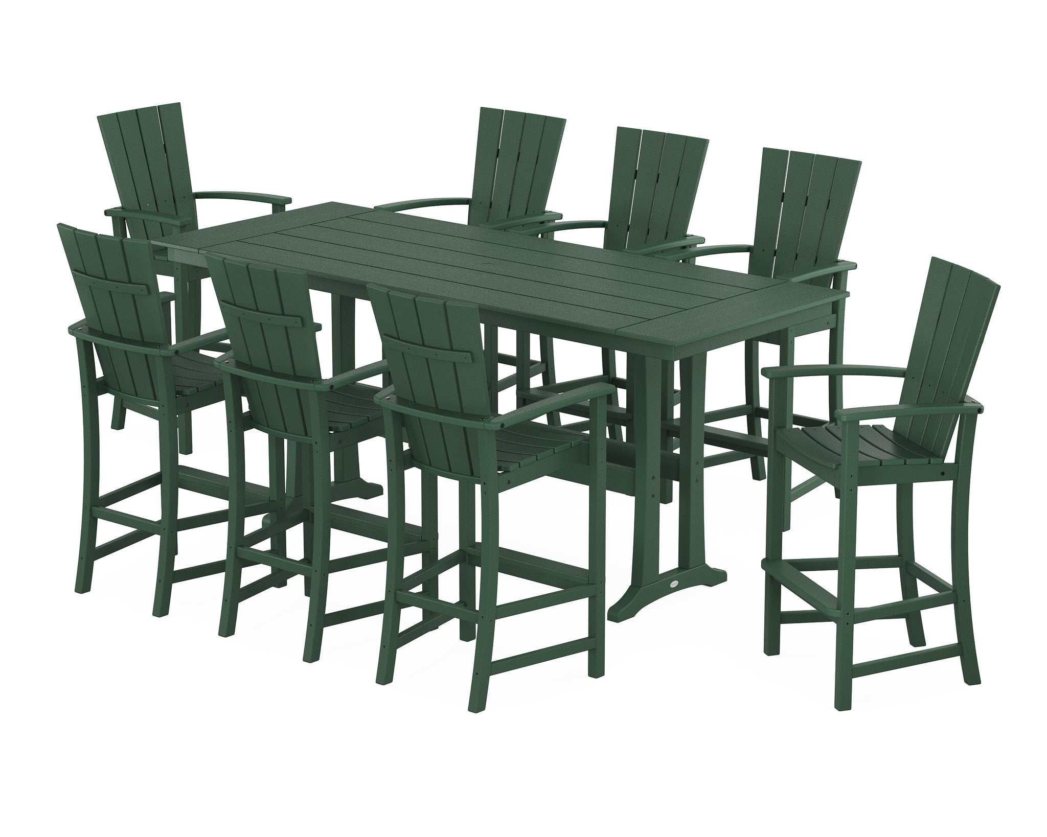 Quattro Adirondack 9-Piece Farmhouse Bar Set with Trestle Legs