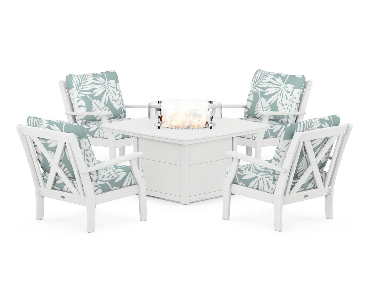 Braxton 5-Piece Deep Seating Conversation Set with Fire Pit Table