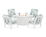 Braxton 5-Piece Deep Seating Conversation Set with Fire Pit Table
