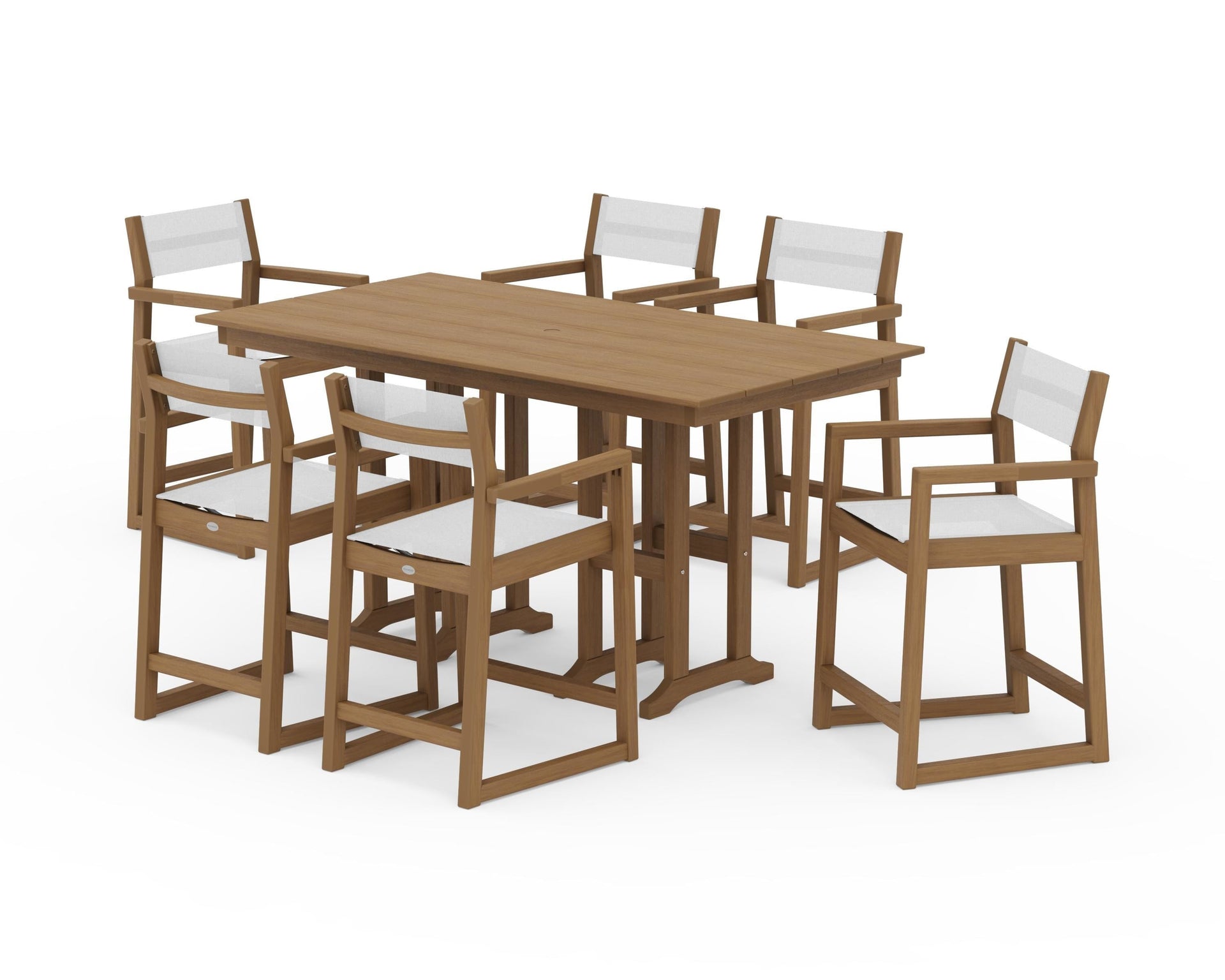 EDGE Sling Arm Chair 7-Piece Farmhouse Counter Set
