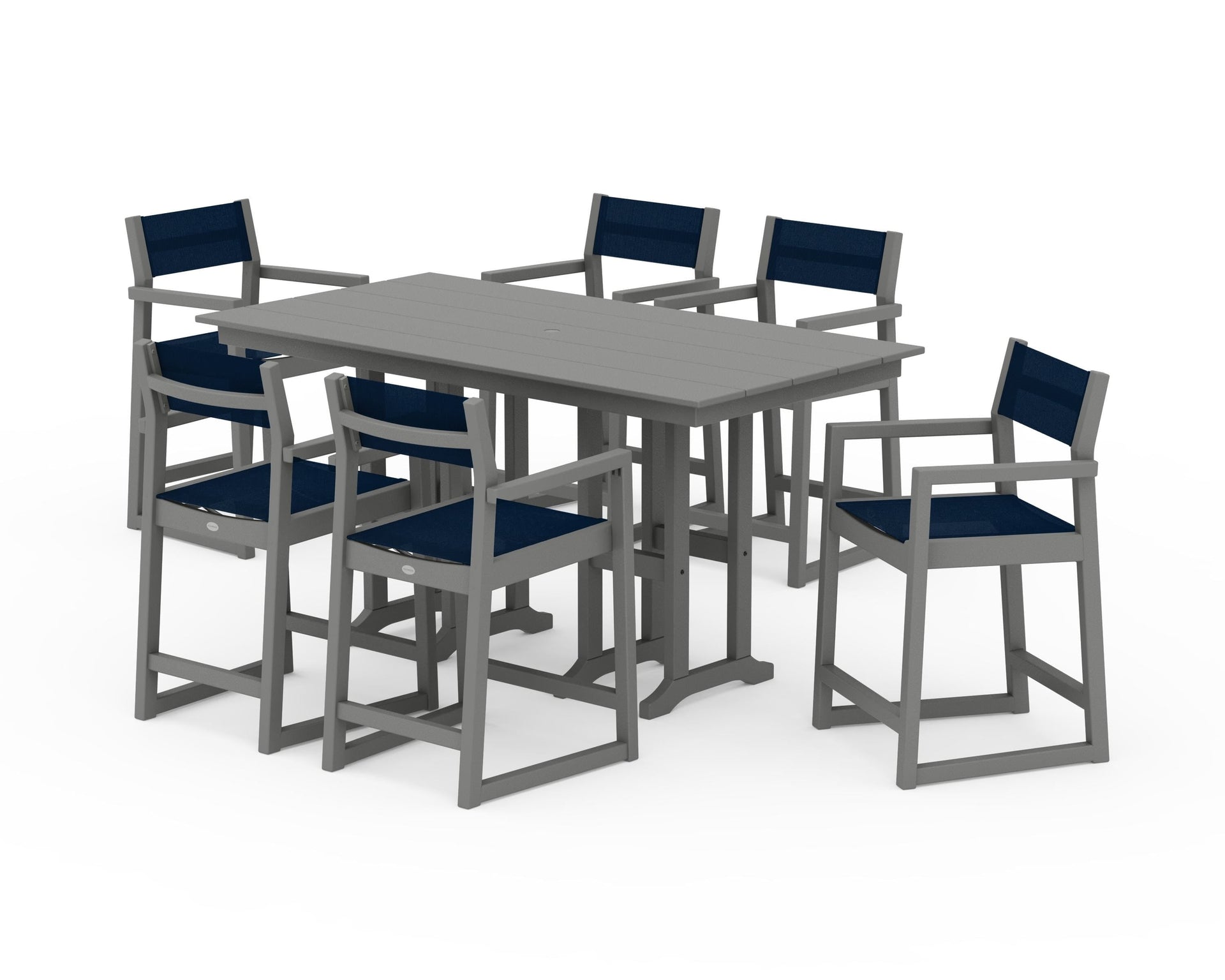 EDGE Sling Arm Chair 7-Piece Farmhouse Counter Set