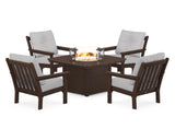 Vineyard 5-Piece Conversation Set with Fire Pit Table