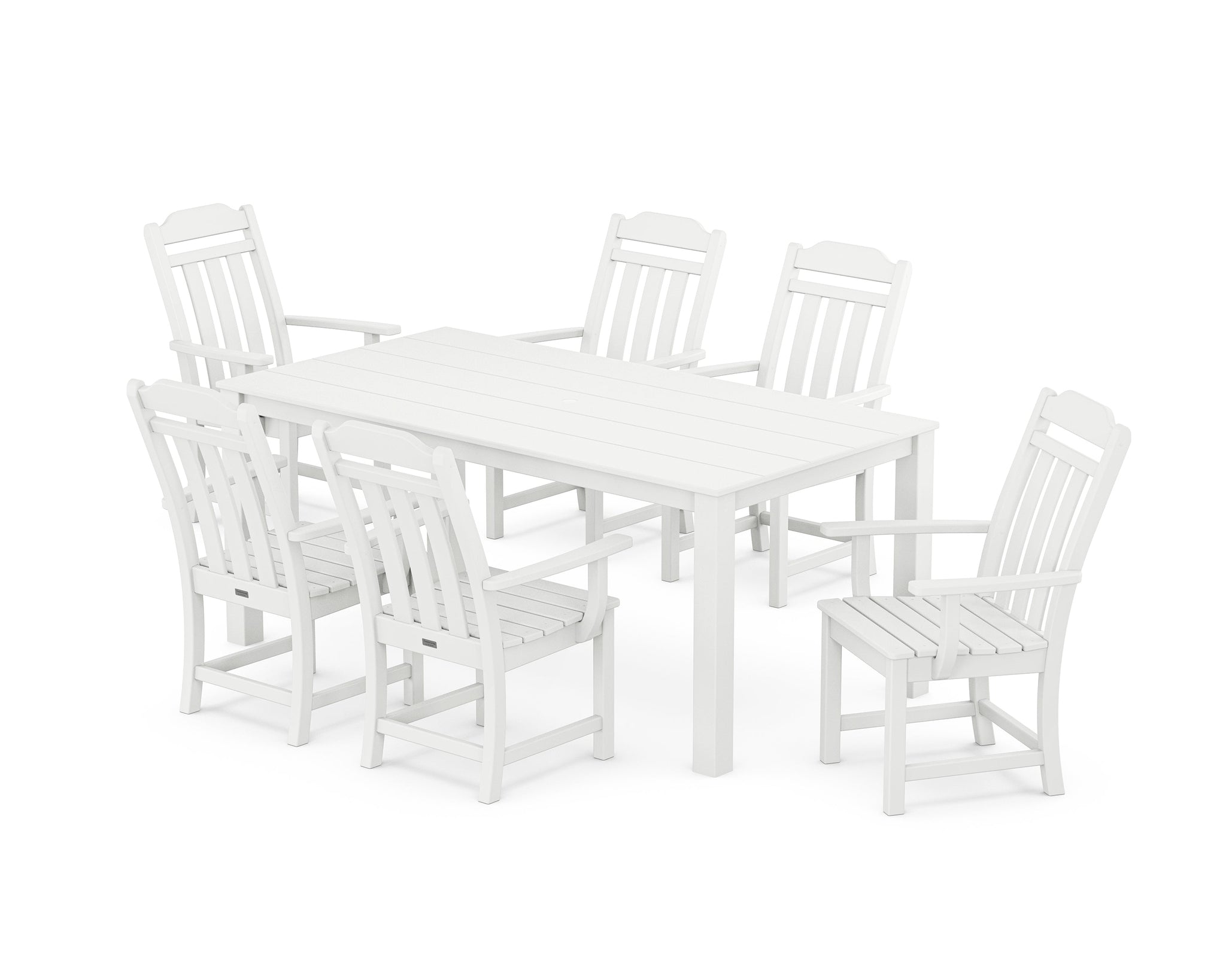 Cottage Arm Chair 7-Piece Parsons Dining Set
