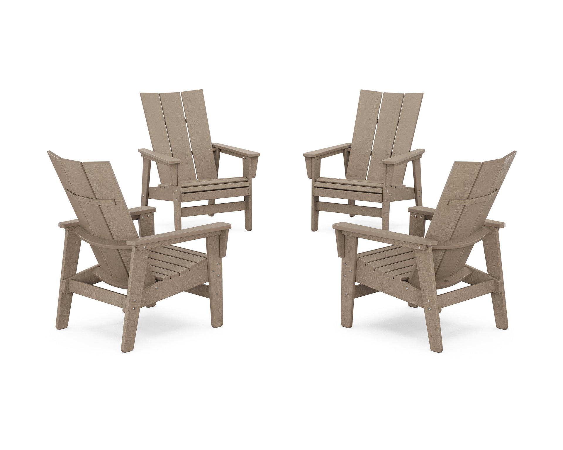 4-Piece Modern Grand Upright Adirondack Chair Conversation Set