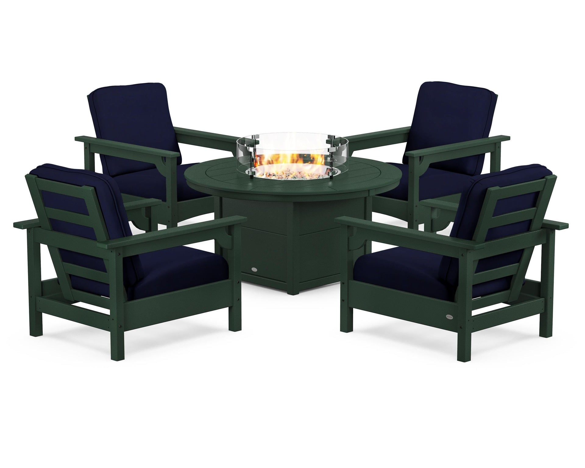 Club 5-Piece Conversation Set with Fire Pit Table