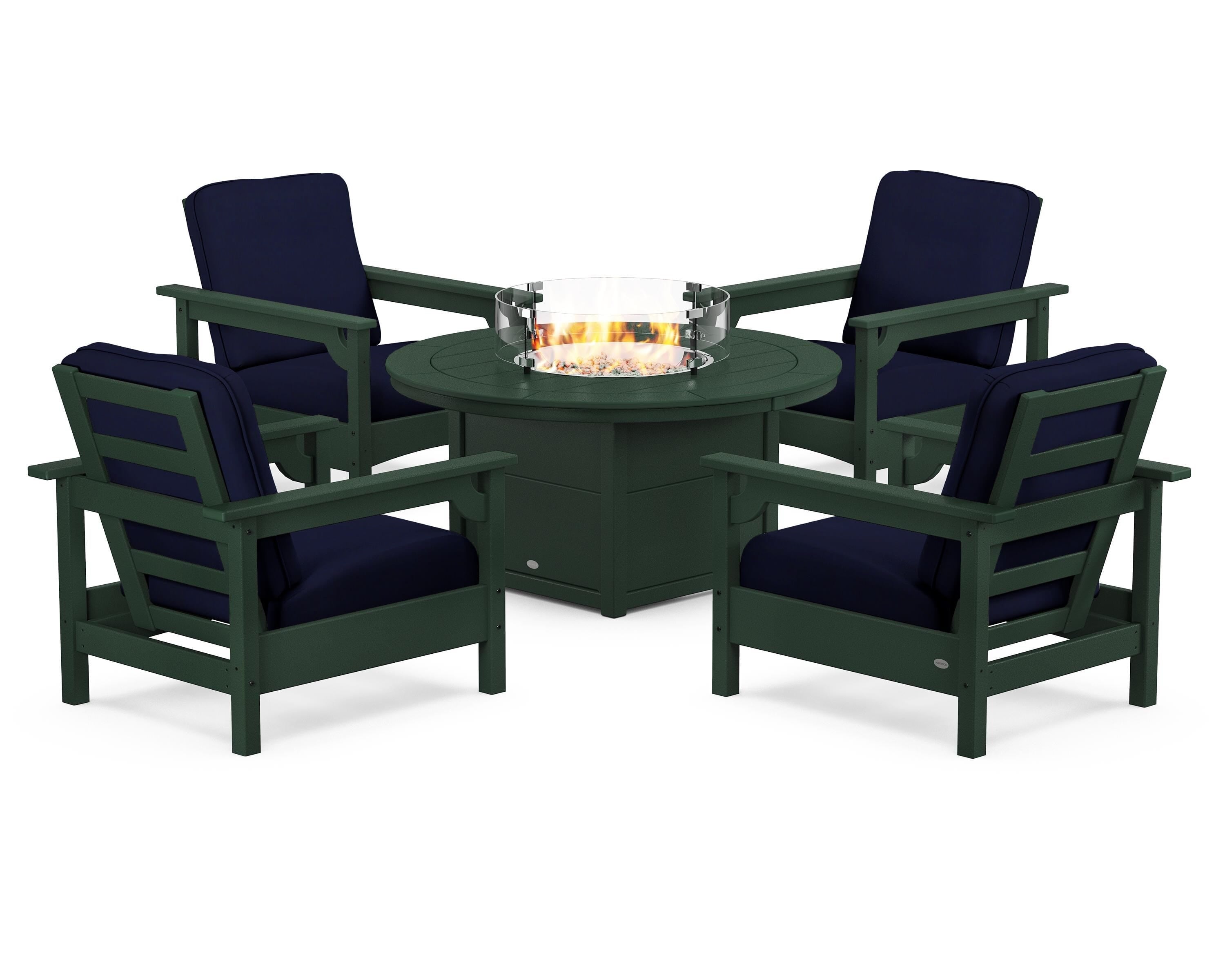 Club 5-Piece Conversation Set with Fire Pit Table