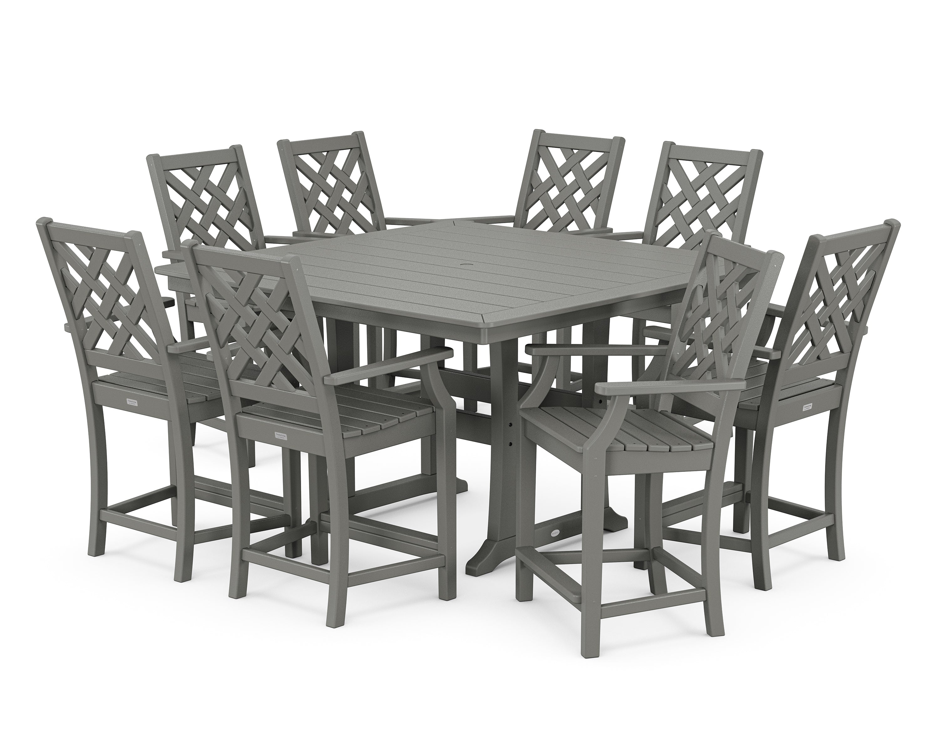 Wovendale 9-Piece Square Counter Set with Trestle Legs
